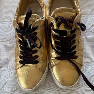 Zadig & Voltaire Gold Sneakers with Black Laces
